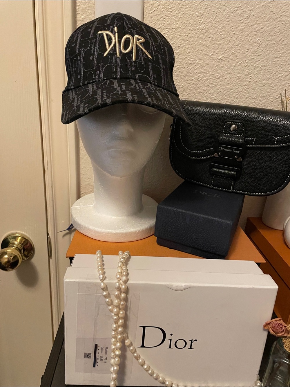 Beautiful Black Monogram Baseball Cap with Gold Logo. Closet clearout no returns